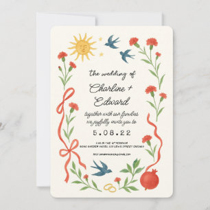 Das ist eine Funky Zeichnend Hochzeit mit Handschr Einladung