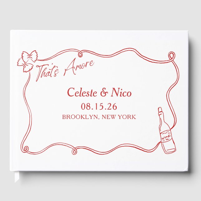 Das ist eine handGezeichnet Italienische Custom Re Gästebuch (Vorderseite)