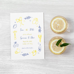 Das ist eine handgezeichnete italienische Hochzeit Save The Date
