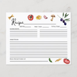 Das ist eine italienische inspirierte Rezept-Karte