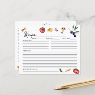 Das ist eine italienische inspirierte Rezept-Karte