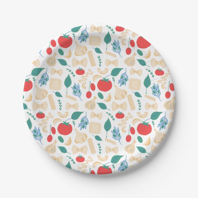 Das ist eine klassische italienische Pasta Formen  Pappteller (Vorderseite)