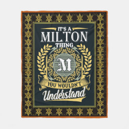 Das ist eine Milton Sache, die man nicht verstehen Fleecedecke