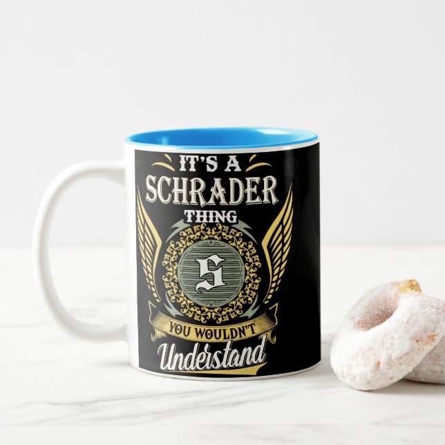 Das ist eine Schrade, die man nicht verstehen konn Zweifarbige Tasse (Mit Donut)