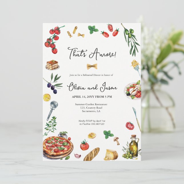 Das ist eine weitere italienische Probe Dinner Ein Einladung (Stehend Vorderseite)