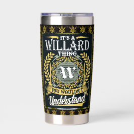 Das ist eine Willard-Sache, die man nicht verstehe Thermobecher