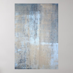 "Das ist einfach" Abstrakte Kunst in Grau und Beig Poster