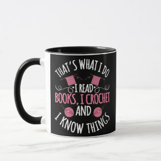 Das ist es, was ich lese Bücher, die ich Crochet u Tasse
