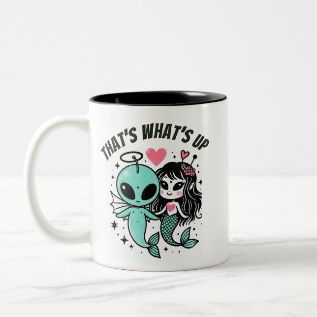 Das ist es, was unter Wasser Liebe ist Zweifarbige Tasse (Links)