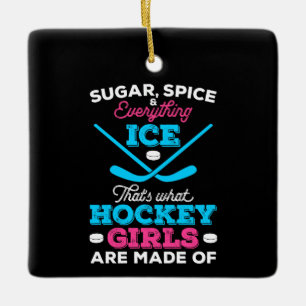 Das ist es, woraus Hockeymädchen gemacht sind Keramikornament