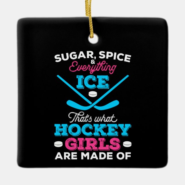 Das ist es, woraus Hockeymädchen gemacht sind Keramikornament (Vorderseite)