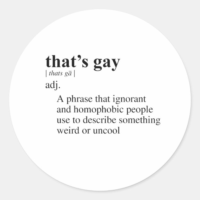 DAS IST GAY RUNDER AUFKLEBER (Vorderseite)