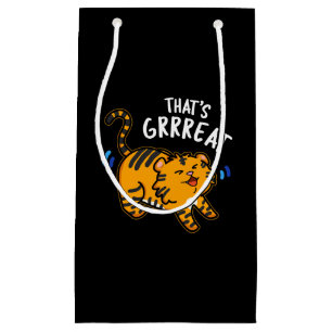 Das ist Großer Funny Tiger Growl Pun Dark BG Kleine Geschenktüte