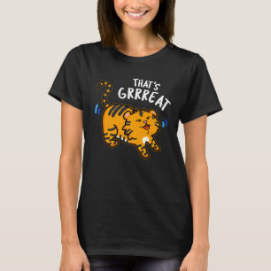 Das ist Großer Funny Tiger Growl Pun Dark BG T-Shirt