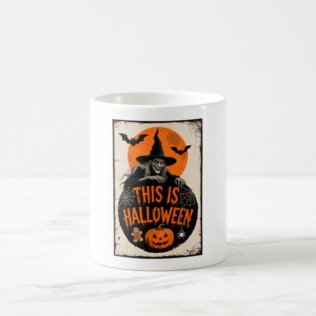 Das ist Halloween Beängstigend Hexe Retro Spooky P Kaffeetasse (Mittel)