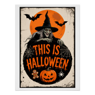 Das ist Halloween Beängstigend Hexe Retro Spooky P Poster