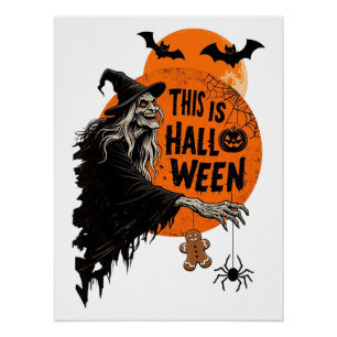 Das ist Halloween Beängstigend Hexe Retro Spooky P Poster
