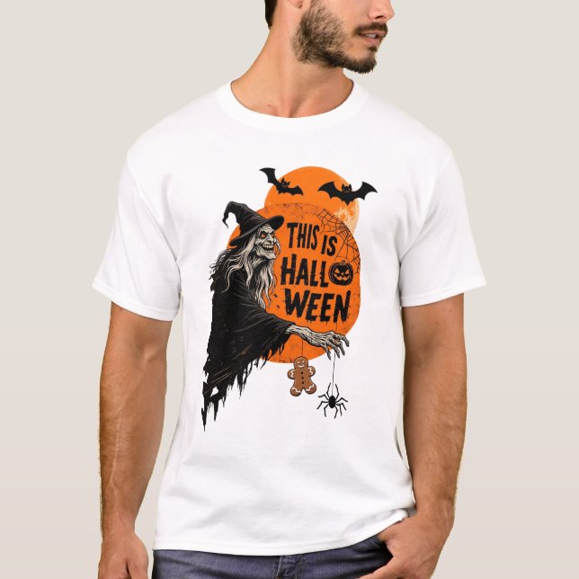 Das ist Halloween Beängstigend Hexe Retro Spooky P T-Shirt (Vorderseite)