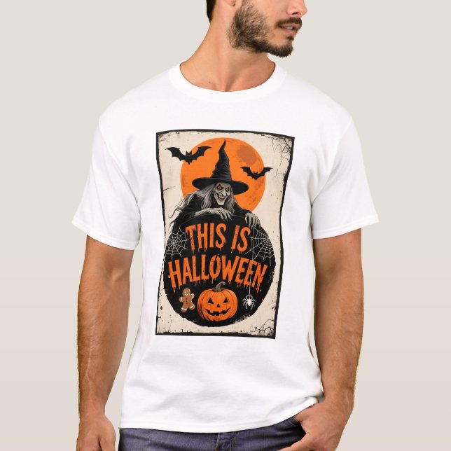 Das ist Halloween Beängstigend Hexe Retro Spooky P T-Shirt (Vorderseite)