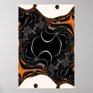 Das ist Halloween Schwarz und Orange Fraktal Art Poster