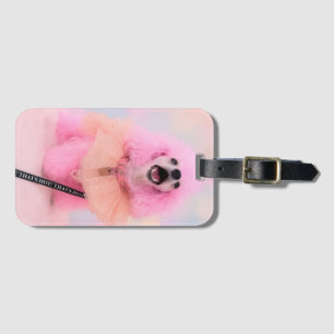 Das ist heiß, das ist rosa Retro Kawaii Pudel Post Gepäckanhänger