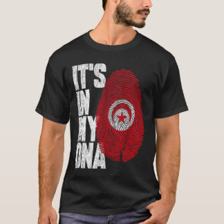 Das ist in meiner DNA, der tunesischen Flagge mit T-Shirt