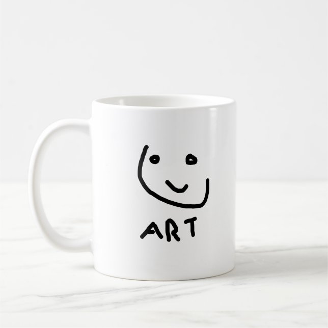 Das ist Kunst, lustiges Gesicht Kaffeetasse (Links)