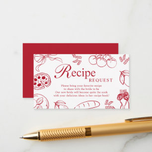 Das-ist-Liebe-Rot-Bridal-Shower-Rezeptkarte Begleitkarte