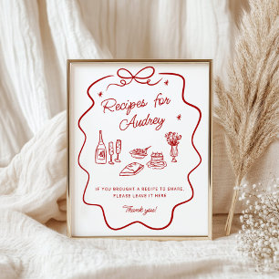 Das-ist-Liebe-Rot-Doodle-Rezept-Abgabeschild Poster