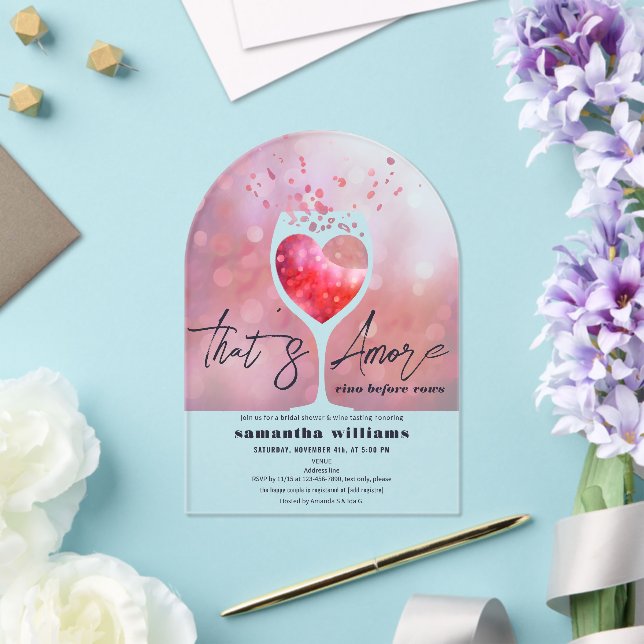 Das ist mehr italienischer Vino vor Vows Brautpart Acryleinladungen (Insitu (Hochzeit))