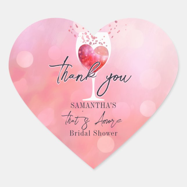 Das ist mehr italienischer Vino vor Vows Brautpart Herz-Aufkleber (Vorderseite)