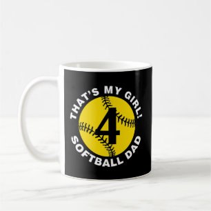 Das ist mein 4 Softball Vater Vater's Day Fast Pit Kaffeetasse