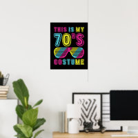 Das ist mein 70er-Kostüm Retro-farbiges 70er-Party