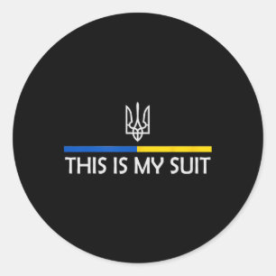 Das ist mein Anzug Unterstützt Zelensky Ukrainisch Runder Aufkleber