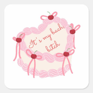 Das ist mein Bachelorette   Coquette Cake Brautpar Quadratischer Aufkleber