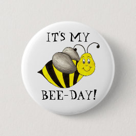 Das ist mein Bee Day Bumblebee Birthday Bday Girl Button