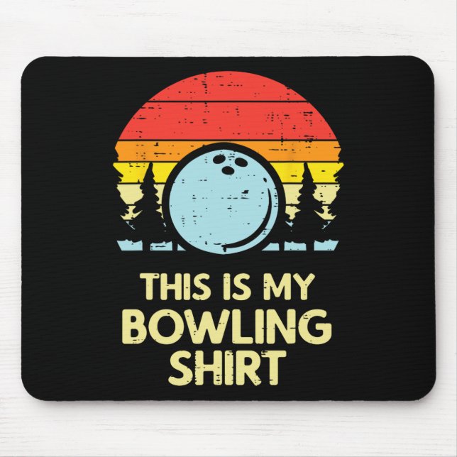 Das ist mein Bowling Shirt Retro Bowler Men Ki Mousepad (Vorne)