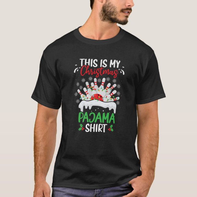Das ist mein Bowling Xmas Bowling Team Bow T-Shirt (Vorderseite)