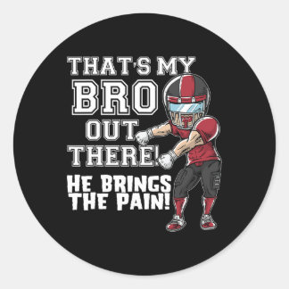 Das ist mein Bro da draußen, Red Football Brother  Runder Aufkleber