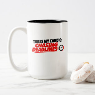 Das ist mein Cardio: Fristen jagen T-Shirt Zweifarbige Tasse