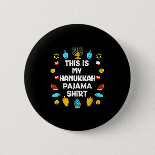 Das ist mein Chanukka-Pyjama-Shirt Chanukka jüdisc Button