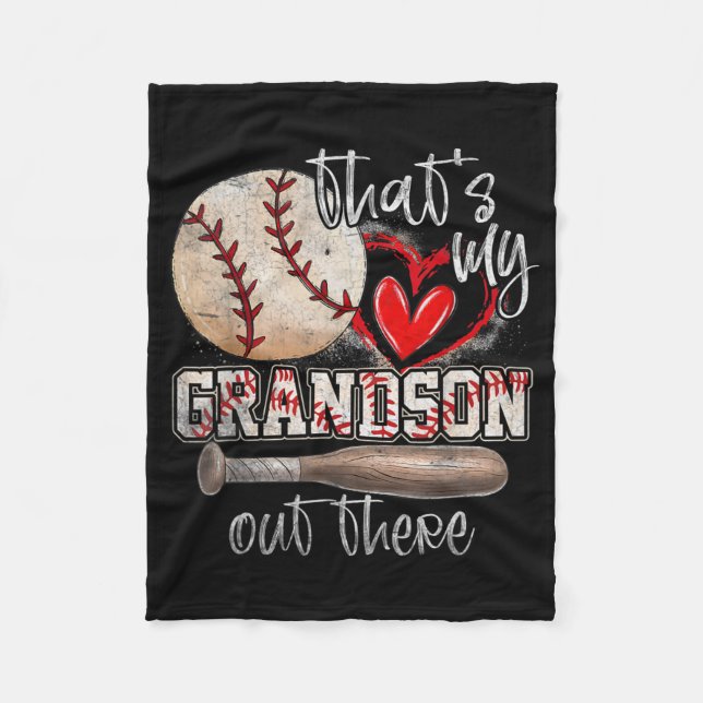 Das ist mein Enkel da draußen Baseball Fleecedecke (Vorderseite)