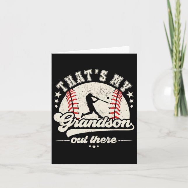 Das ist mein Enkel da draußen Baseball Großmutter  Karte (Vorderseite)