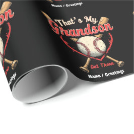 Das ist mein Enkel da draußen Baseball Oma Funny Geschenkpapier