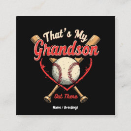 Das ist mein Enkel da draußen Baseball Oma Funny Quadratische Visitenkarte