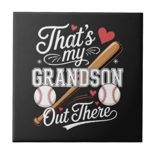 Das ist mein Enkel dort Baseball Fliese