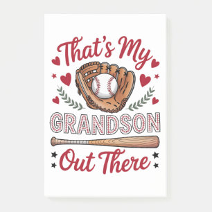 Das ist mein Enkel dort Baseball-Oma Post-it Klebezettel