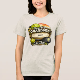 Das ist mein Enkel dort draußen Pickleball-Gesche Tri-Blend Shirt