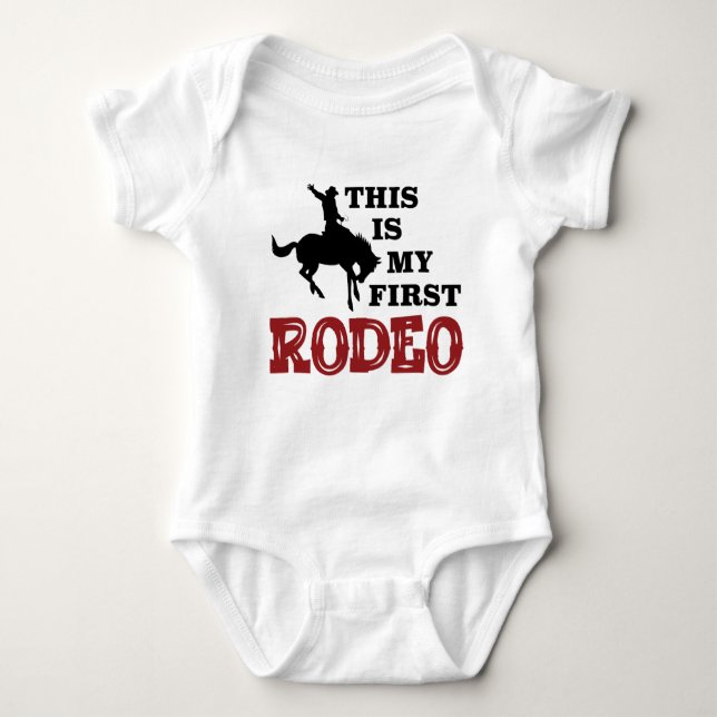 Das ist mein erster Rodeo Bodysuit zum ersten Gebu Baby Strampler (Vorderseite)