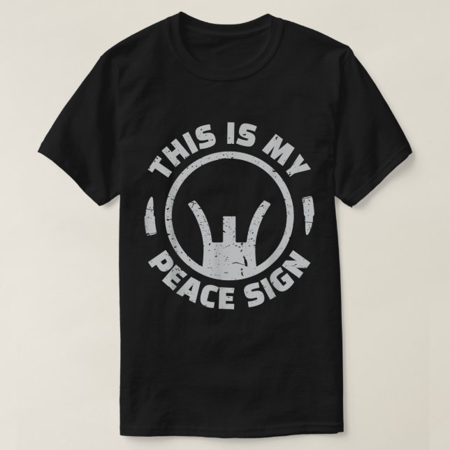 Das ist mein Frieden Sign Funny Gun Crosshair T-Shirt (Design vorne)